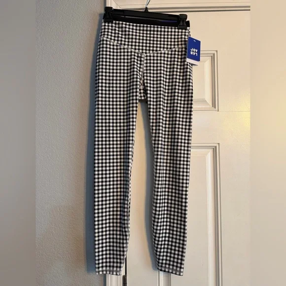 JoyLab- Women’s High Rise Piped 7/8 Leggings Black and White Gingham - Picture 4 of 8